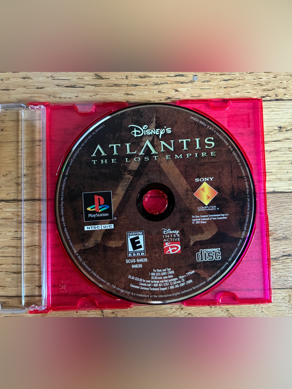 Disney Atlantis The Lost Empire PlayStation Disc - No case/manual